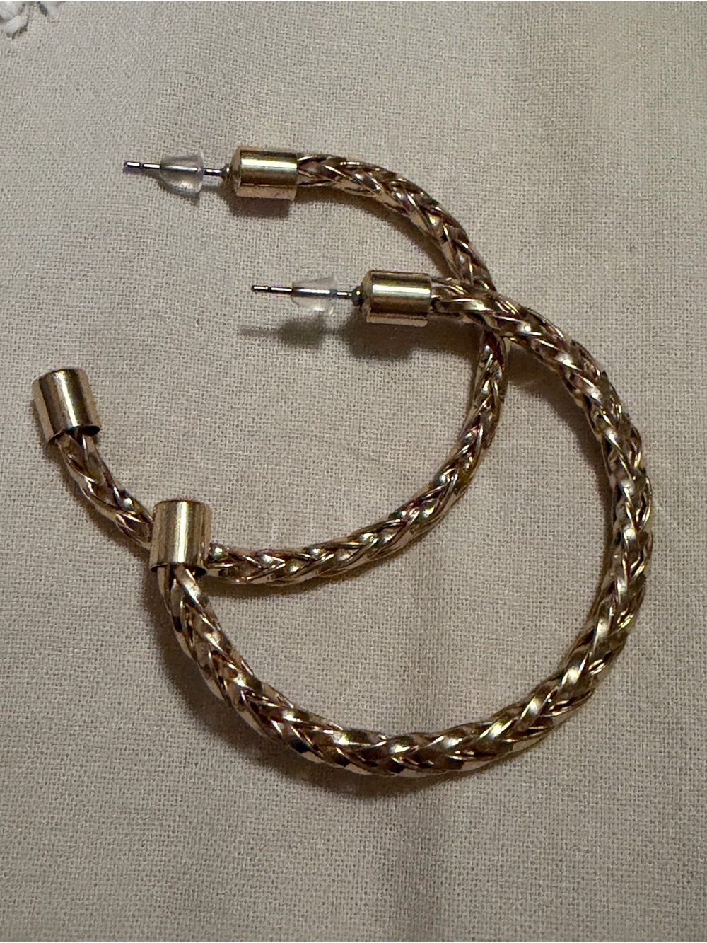 Gold Braided Hoop Earrings - Women Jewelry